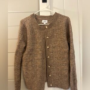 Croft & Barrow Textured Button-Up Cardigan - Tan